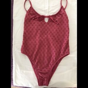 Pink Eyelet one-piece swimsuit